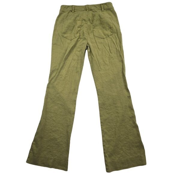 Cabi -193 Charlie Trouser Pants Flare Linen Olive Green Women's Size 2 - Picture 6 of 11
